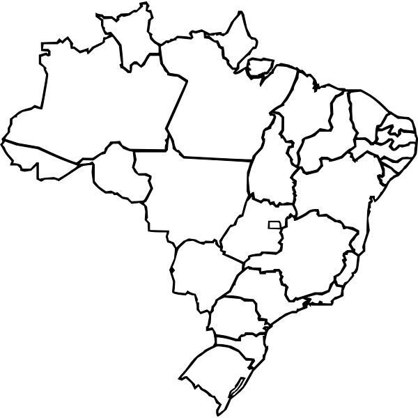 Mapa do Brasil dividido por regiões